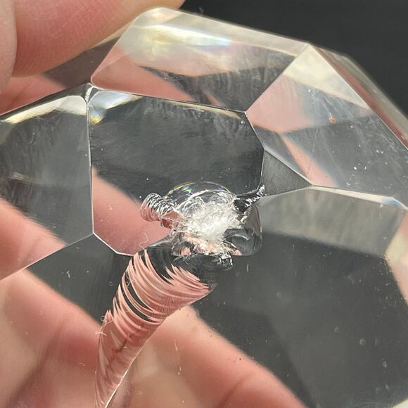Multi-Faceted Clear Glass Lead Crystal Sphere Teardrop Prism Paperweight - Picture 4 of 9